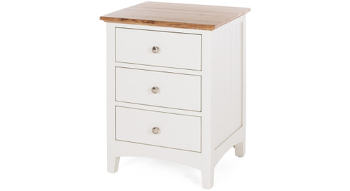 Jessica 3 drawer bedside Oak top